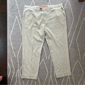 Tommy Bahama Khaki Silk Blend Flat Front Men’s Chino Pants 40x30